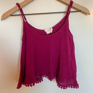 LA Hearts Maroon Crop Top